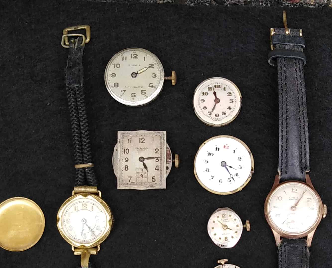 Vintage Mechanical Watch Job Lot x 13 Spares Repair Benson Delbana Avia Accurist